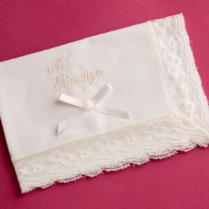 Pañuelo de Bautizo Lino Bordado