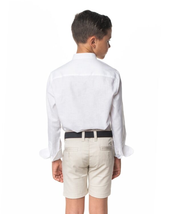 Camisa cuello mao lino liso - Imagen 3
