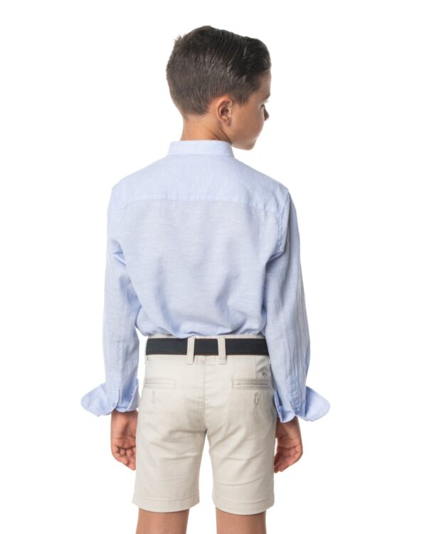 Camisa cuello mao lino lisa - Imagen 3