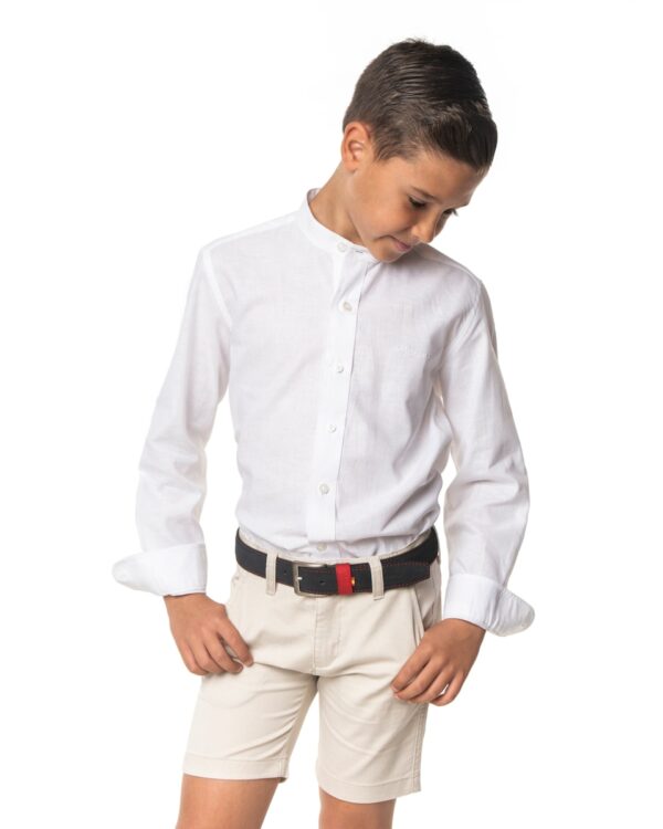 Camisa cuello mao lino liso - Imagen 2