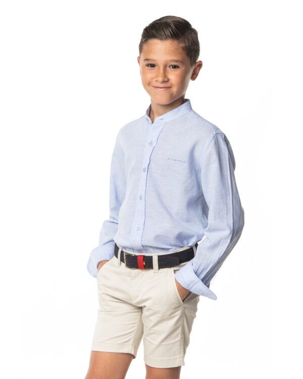 Camisa cuello mao lino lisa - Imagen 2