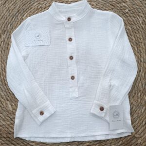 Camisa bambula cuello mao