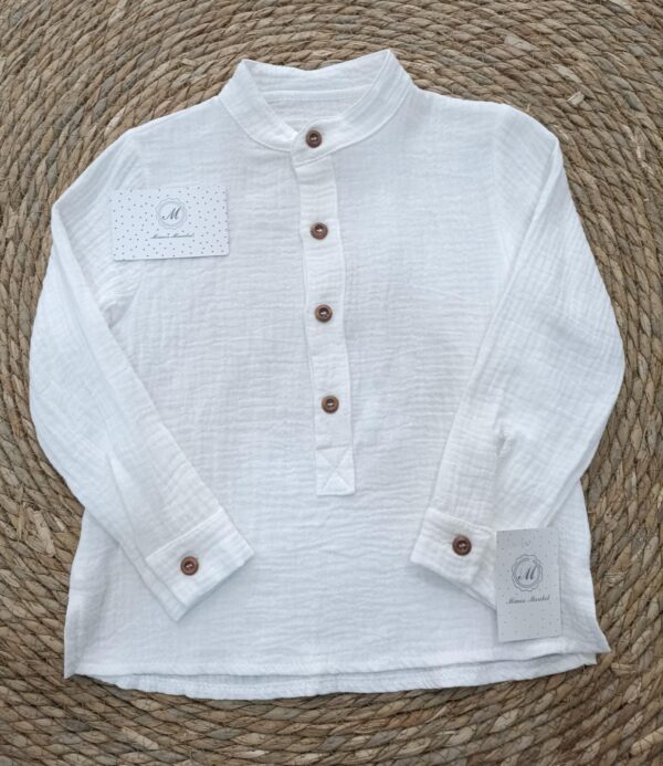 Camisa bambula cuello mao