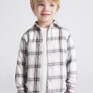 Camisa manga larga de cuadros para niño ECOFRIENDS