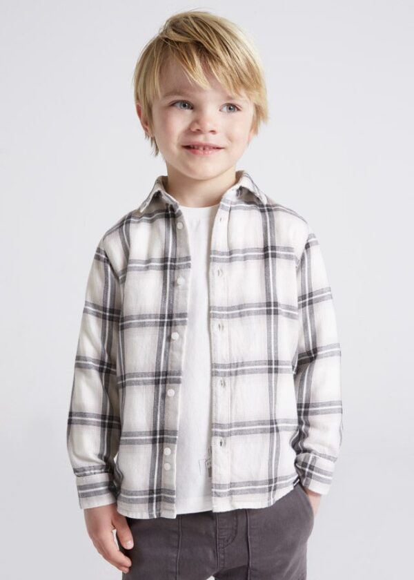 Camisa manga larga de cuadros para niño ECOFRIENDS