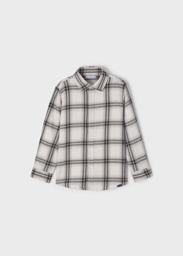 Camisa manga larga de cuadros para niño ECOFRIENDS - Imagen 2
