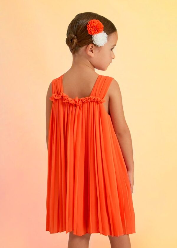 Vestido plisado de gasa para niña. - Imagen 3