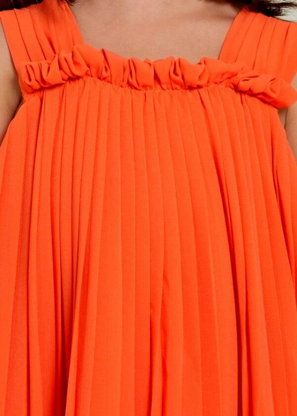 Vestido plisado de gasa para niña. - Imagen 5