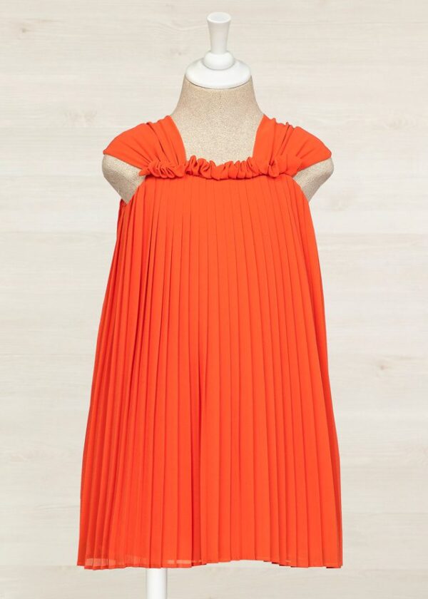 Vestido plisado de gasa para niña. - Imagen 4