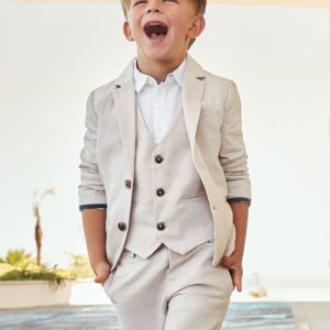 Bermuda con cintura ajustable en lino para niño
