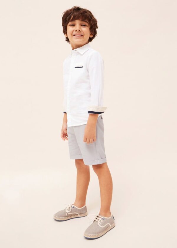 Bermuda con cintura ajustable en lino para niño - Imagen 3