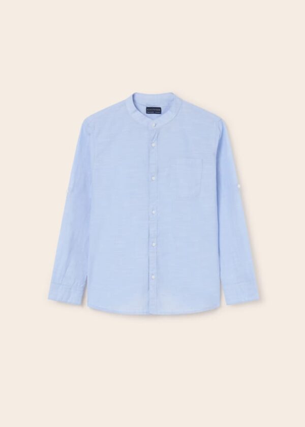 Camisa con cuello mao de algodón sostenible para chico - Imagen 5