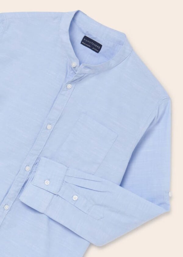 Camisa con cuello mao de algodón sostenible para chico - Imagen 7
