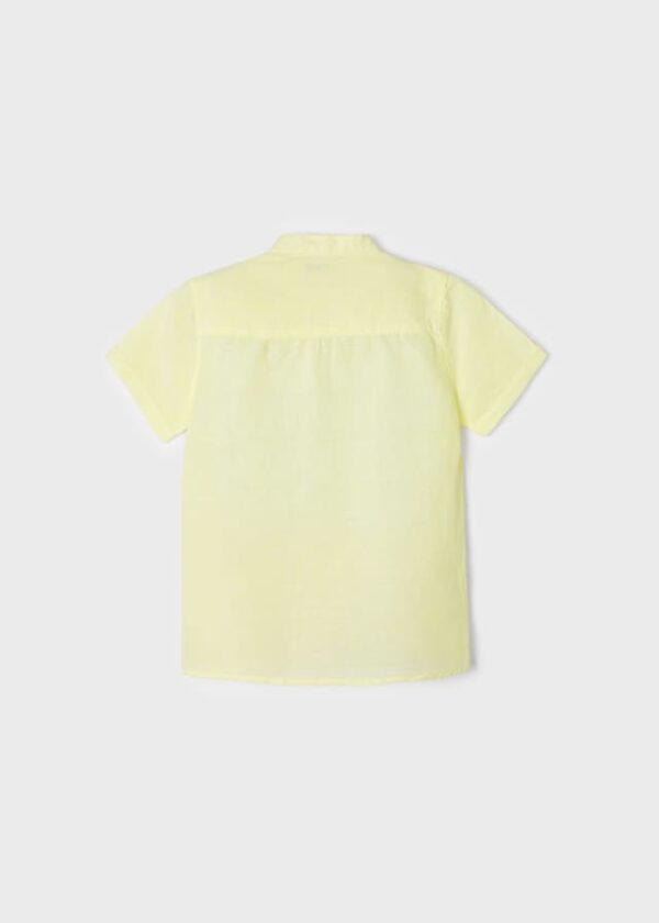 Camisa de manga corta con cuello mao en lino para niño - Imagen 5
