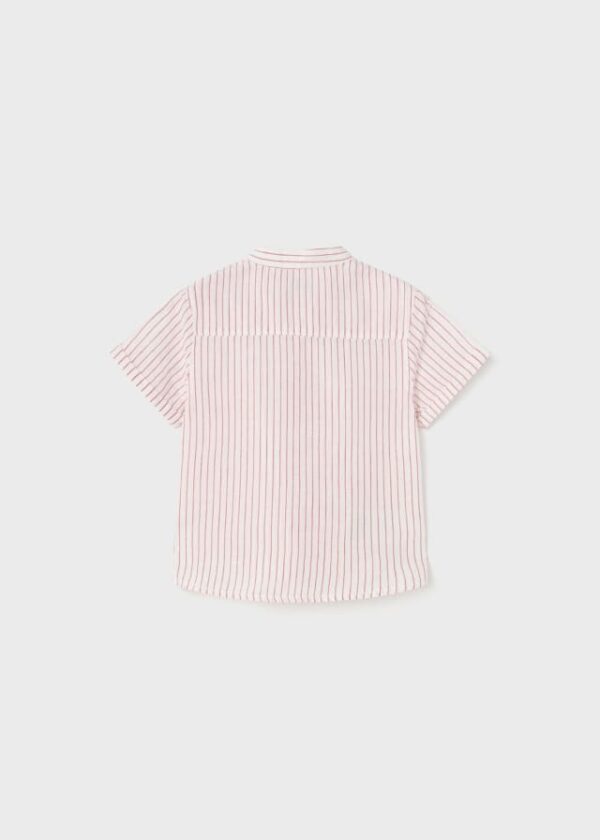 Camisa manga corta con motivo bordado y cuello mao para bebé - Imagen 3