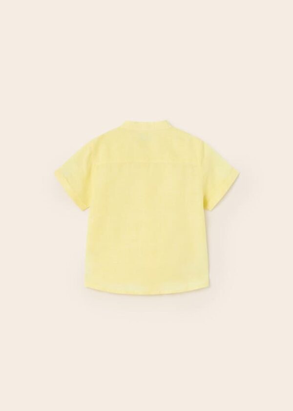 Camisa manga corta con motivo bordado y cuello mao para bebé - Imagen 3