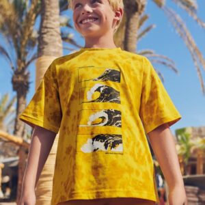 Camiseta tie dye con motivo estampado de algodón para chico