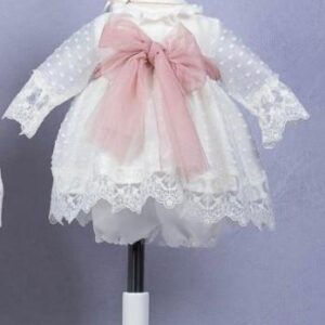 Jesusito con topos con lazada Rosa, Marfil, Verde