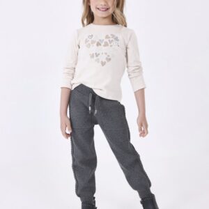Pantalón jogger tricot niña titanio
