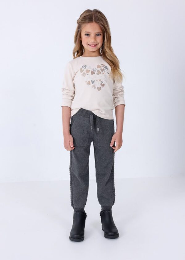 Pantalón jogger tricot niña titanio - Imagen 3