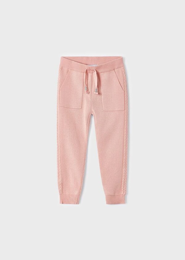 Pantalón jogger tricot niña nude