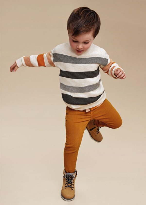 Pantalón sarga skinny fit niño ocre