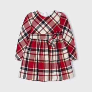 Vestido cuadros niña Rojo en paño de  Mayoral