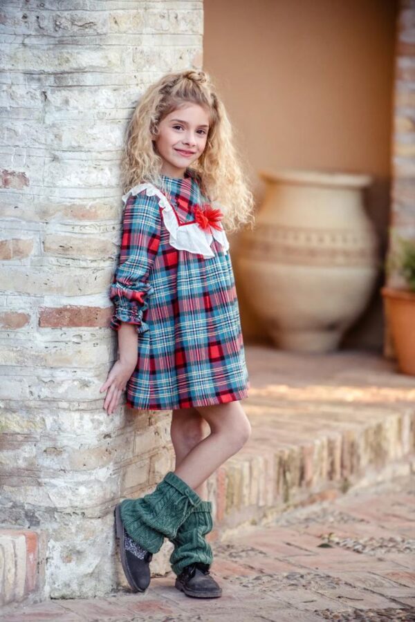 Vestido Infantil cuadros rojos "Familia Valentino" de Marta y Paula