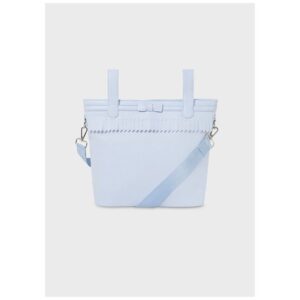 Bolso Panera flecos ,Celeste