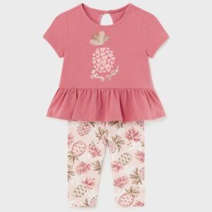 Conjunto 2 piezas camiseta volante bebé