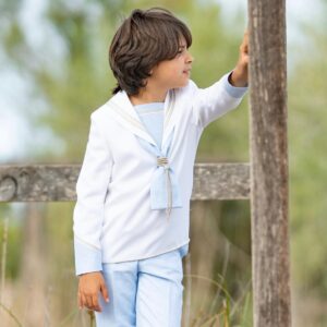 Traje de Comunión de Marinero, blanco/celeste