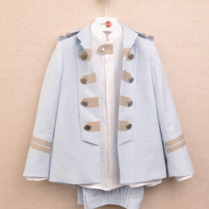 TRAJE ALMIRANTE LINO MAO 3P, Celeste