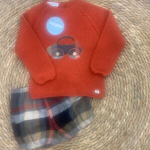 Conjunto Pantalón Cuadros Bordado