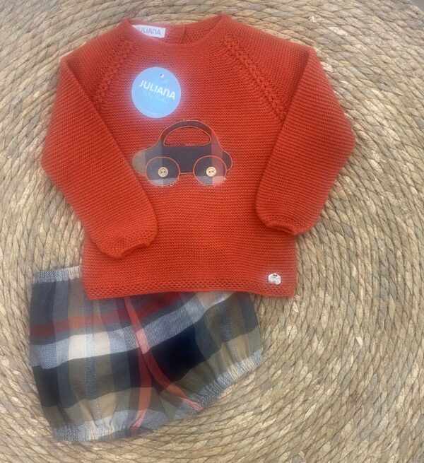 Conjunto Pantalón Cuadros Bordado