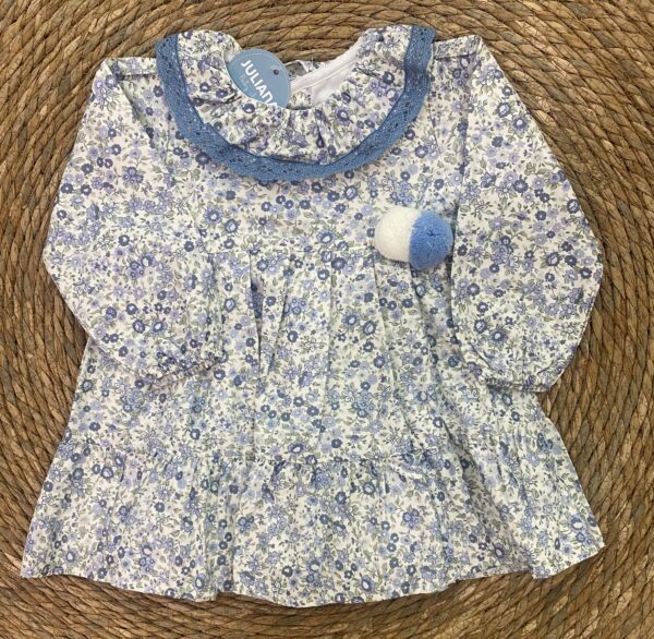 Vestido Enterizo Florecitas Vol. Puntilla