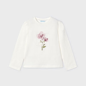 Camiseta m/l, crudo/Rosado