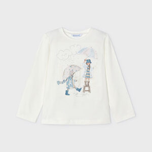 Camiseta m/l, Crudo /Celeste