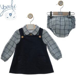Conjunto Pichi Bebe Con Braguita 3 piezas, "Familia Acuarela"