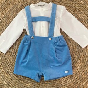 Conjunto pantalón tirantes y body recién nacido