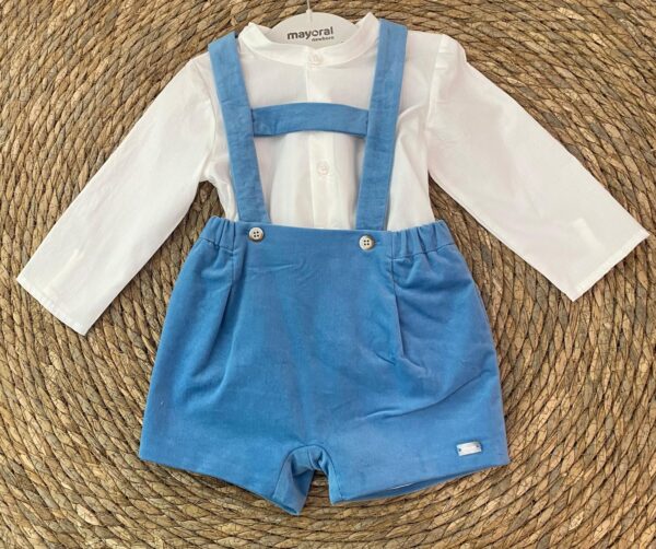 Conjunto pantalón tirantes y body recién nacido