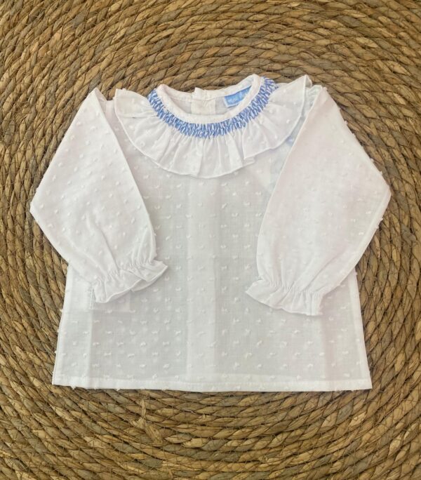 BLUSITA PLUMETI C/CUELLO SMOCK BASIC, Azafata