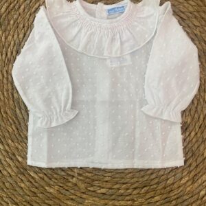 BLUSITA PLUMETI C/CUELLO SMOCK BASIC, Rosa