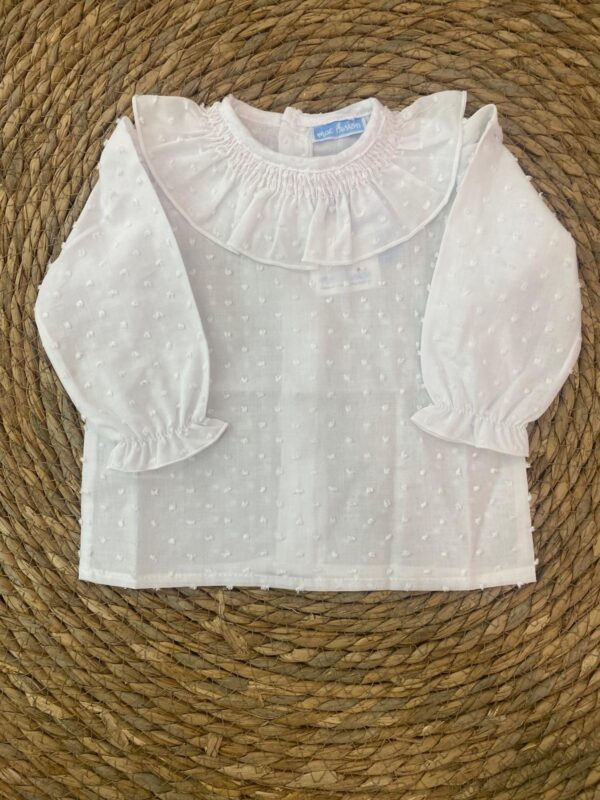 BLUSITA PLUMETI C/CUELLO SMOCK BASIC, Rosa