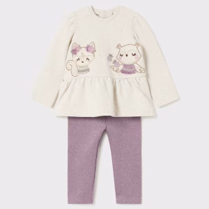 Conjunto legging brillo y sudadera bebé