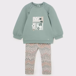 Conjunto legging y sudadera abullonada bebé