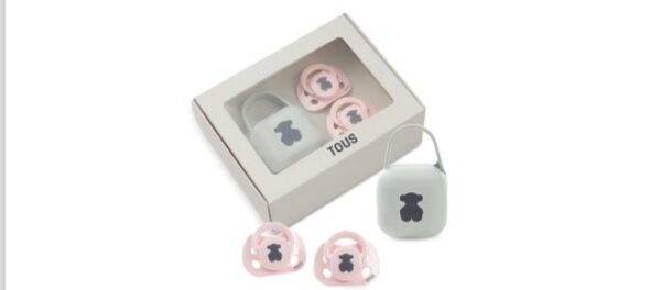 Set 2 Chupetes + Caja bear Rosa