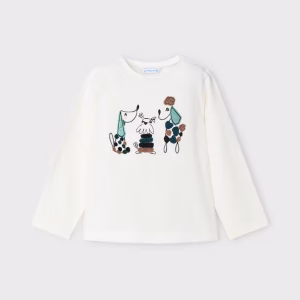 Camiseta bordados perros niña