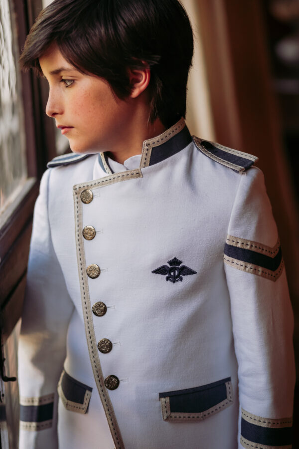 Traje Almirante Mao, blanco/tinta o celeste/tinta - Imagen 3