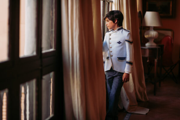 Traje Almirante Mao, blanco/tinta o celeste/tinta - Imagen 2