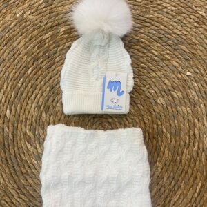 Conjunto Gorro trenzas , Pompon + buff